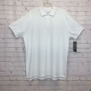 Thelo Polo Men’s Sz XXL White Golf Pima Cotton Moisture Wicking Lightweight NWT